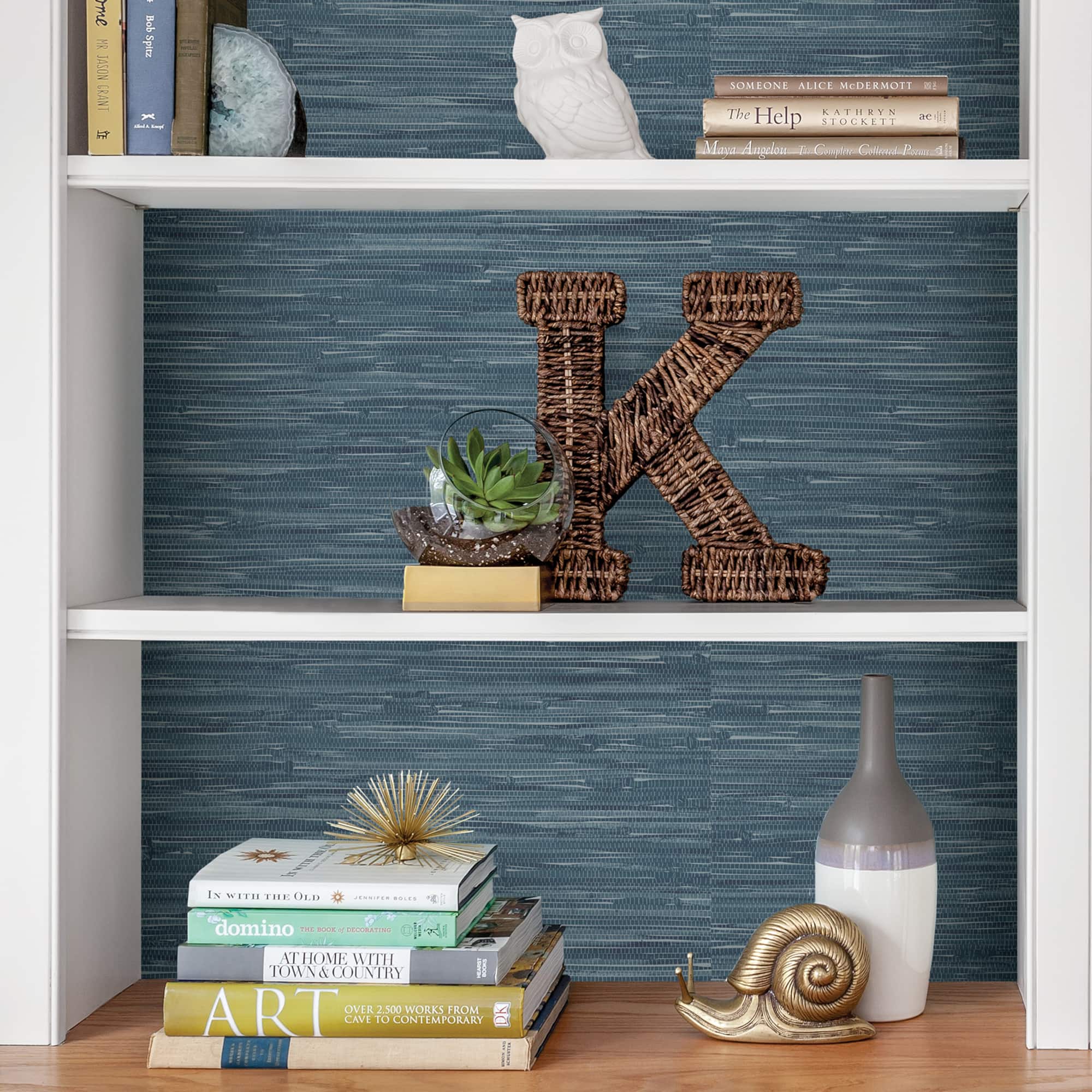 NuWallpaper Navy Grassweave Peel & Stick Wallpaper